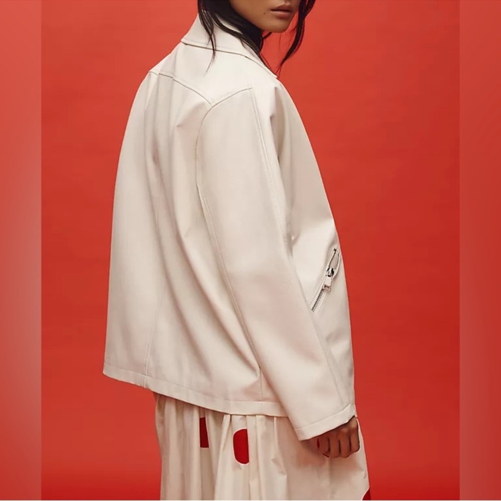 Maeve Cream Leather Jacket - Picture 3 of 14